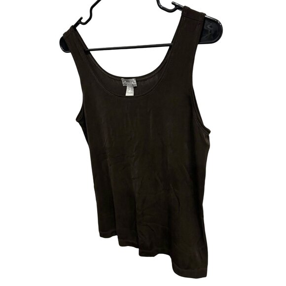 Chicos Travelers Dark Brown Sleeveless Tank Top Size Large - Picture 3 of 9